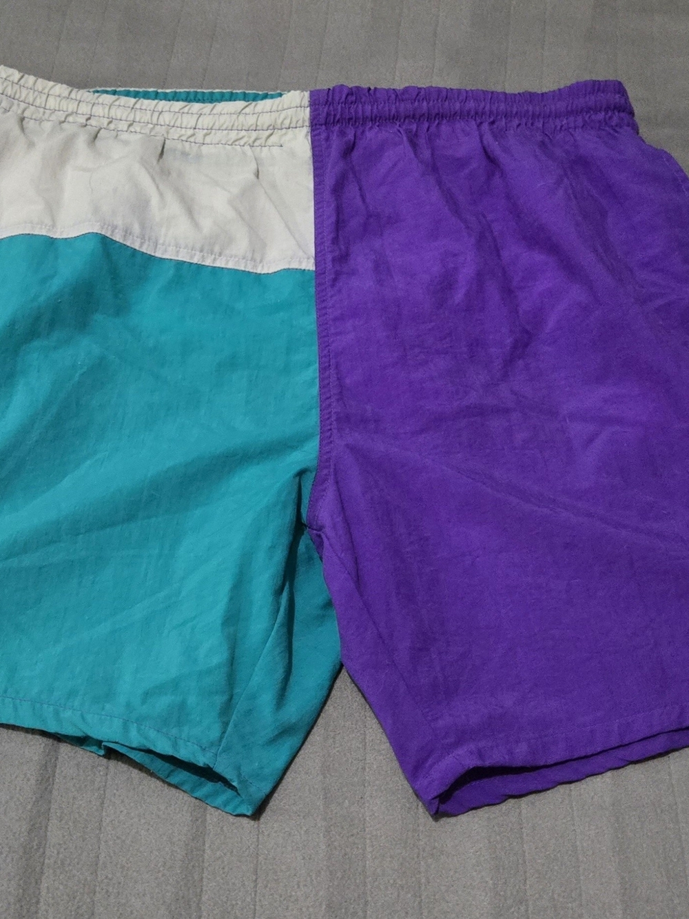 Men's Two-Tone Teal & Purple Swim Trunks